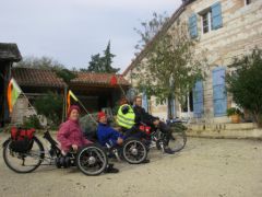 2 Trikes et un vélo couché en route pour le canal du midi