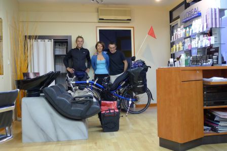 Dans le salon de coiffure