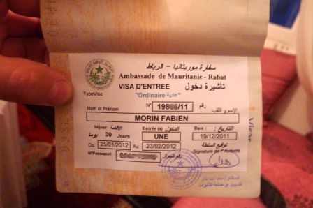 visa mauritanien