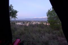 Vue de ma tente au matin